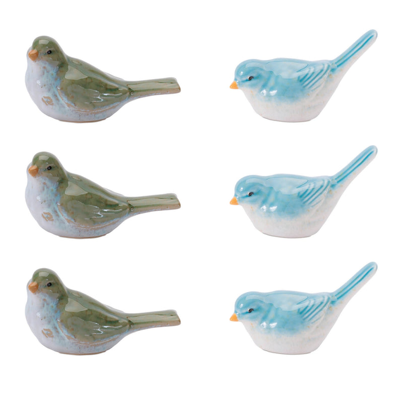 Melrose Stoneware Bird Figurine (Set of 6)