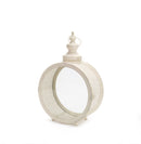 Melrose Ivory Ornate Metal Circle Lantern 17.5"D Beige