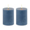 Melrose FIA Wick Blue Pillar Candle (Set of 2)