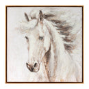 Melrose Framed Horse Canvas Art 24"SQ Wall Decor, Modern, Rustic, Wood