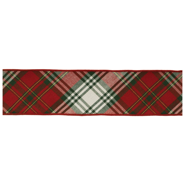 Melrose Plaid Pattern Wired Ribbon 4" x 5 Yds.