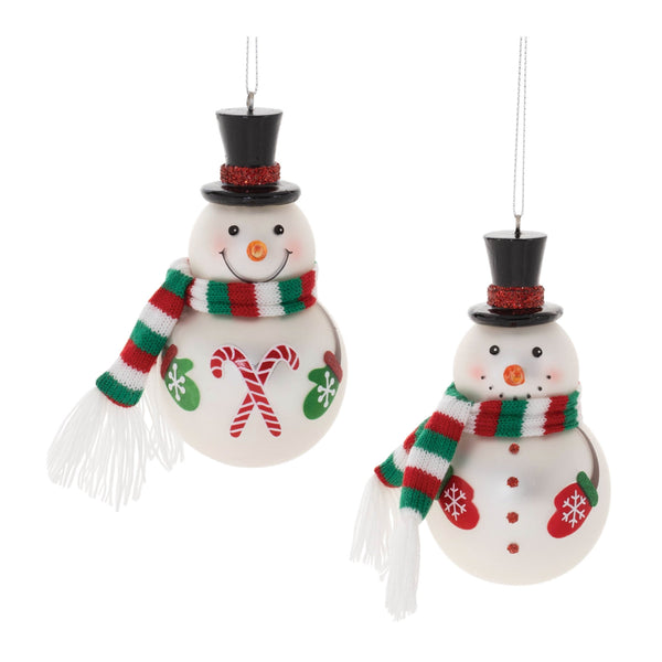 Melrose Frosted Glass Snowman Ornament (Set of 6)