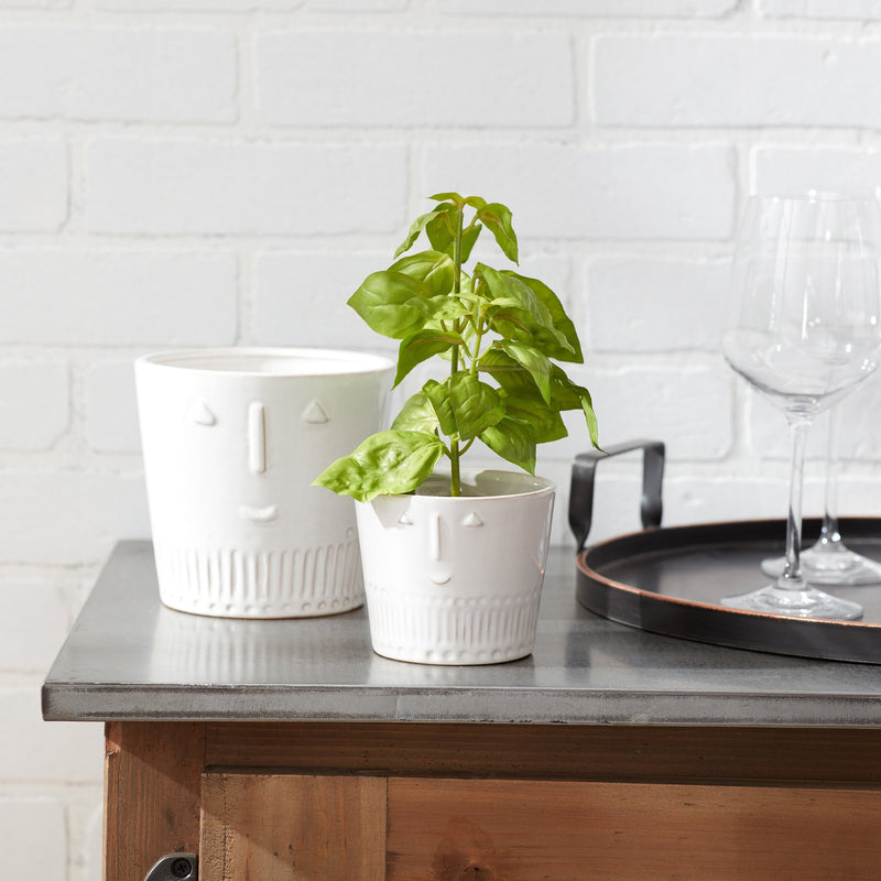 Melrose Porcelain Face Planter Set of 2 Planter, Face, Porcelain