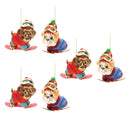 Melrose Glittered Snowboarding Dog Ornament (Set of 6)