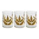 Melrose Dried Leaf Glass Candle Holder (Set of 3)