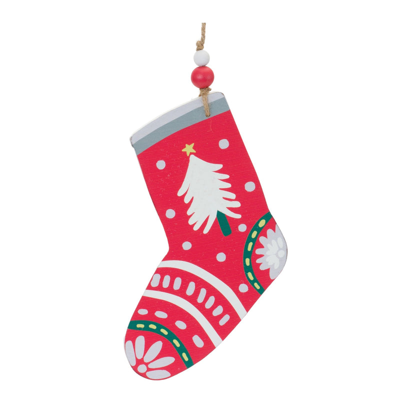 Wood Mitten and Stocking Ornaments (Set of 12)