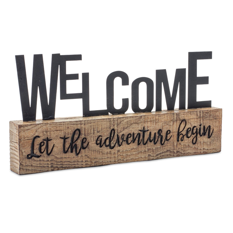 Melrose Explore and Welcome Tabletop Sentiment Sign Wall Decor