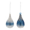 Melrose Navy Beaded Glass Teardrop Ornament (Set of 6)
