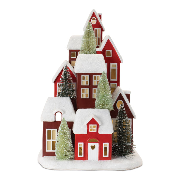 Melrose LED Houses 13.5"H Resin