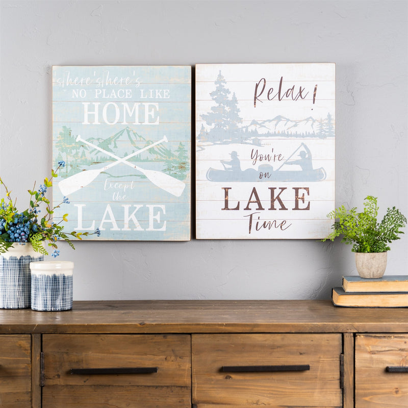 Melrose Wooden Lake Life Sentiment Sign Wall Decor, Rustic, Wood