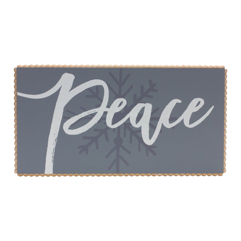 Melrose Peace and Snowflake Sign 24"L