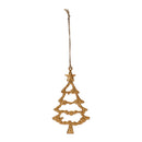 Gold Metal Tree Outline Ornament (Set of 12)