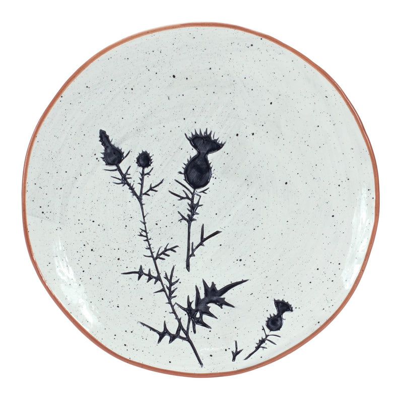 Melrose Rustic Thistle Etched Plate with Speckled Finish (Set of 4)