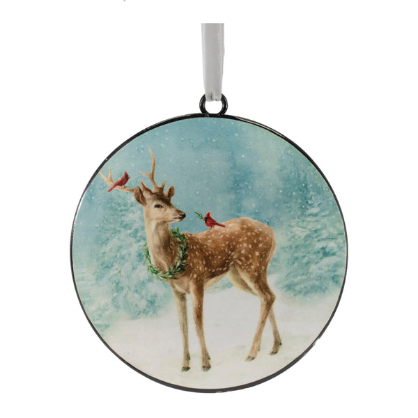 Melrose Deer Disc Ornament (Set of 12)
