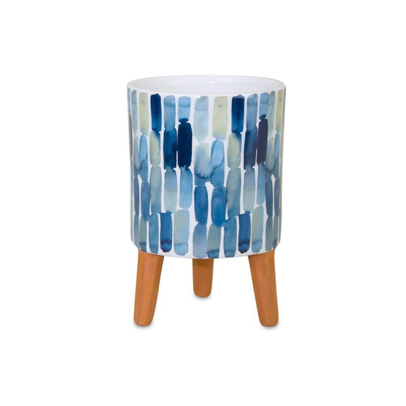 Melrose Watercolor Planter with Terra Cotta Legs Set of 2 Planter, Dolomite