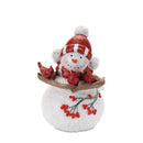 Melrose Cardinal Snowman Figurnie (Set of 2)