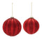 Melrose Ribbed Red Glass Ball Ornaments – Set of 4