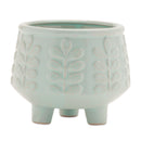 Melrose Footed Ceramic Leaf Pattern Planter Set of 4 Planter, Ceramic