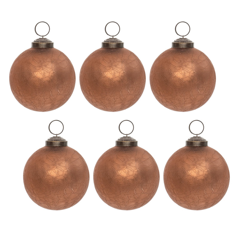 Melrose Bronze Soda Lime Glass Ball Ornament (Set of 6)