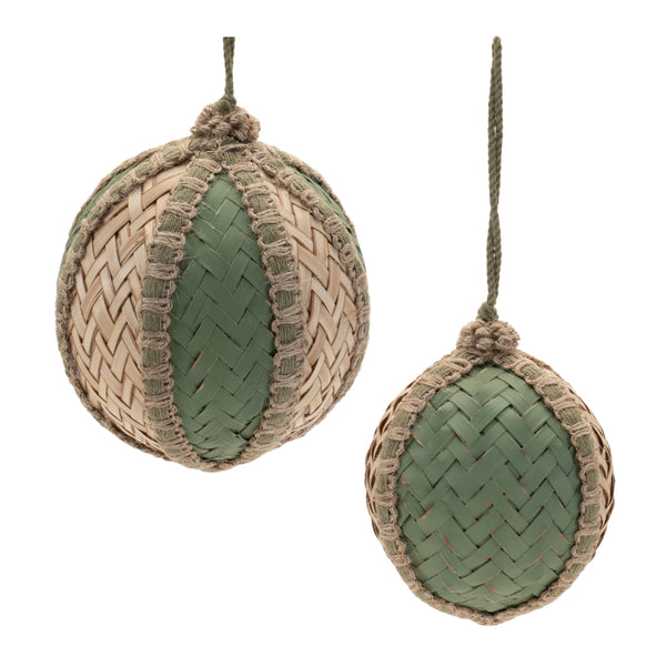 Melrose Woven Bamboo Ball Ornament (Set of 4)