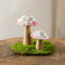 Melrose Wood Floral Patterned Mushroom (Set of 2)