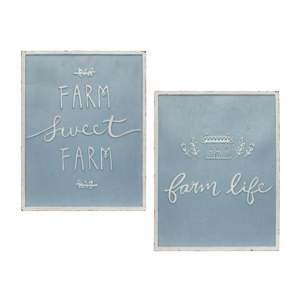 Melrose Metal Farm Life Sentiment Sign Wall Decor, Rustic, Metal