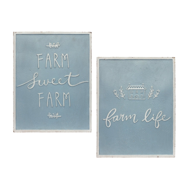 Melrose Metal Farm Life Sentiment Sign Wall Decor, Rustic, Metal