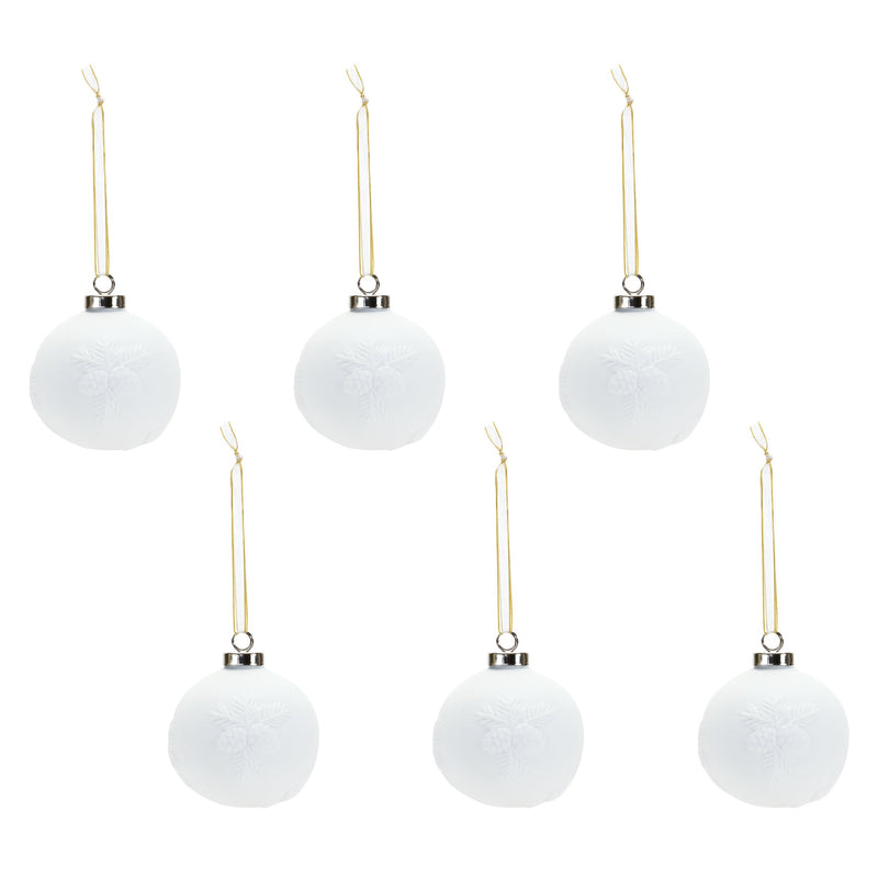Melrose Porcelain Pine Cone Ball Ornament (Set of 6)