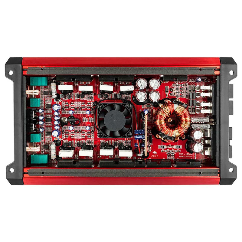 DS18 SXE-1200.4/RD 4-Channel 400W RMS Amplifier - Red