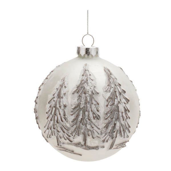 Frosted Pine Tree Ball Ornament (Set of 6)