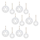 Melrose White Wood Snowflake Cut-Out Ornament (Set of 12)