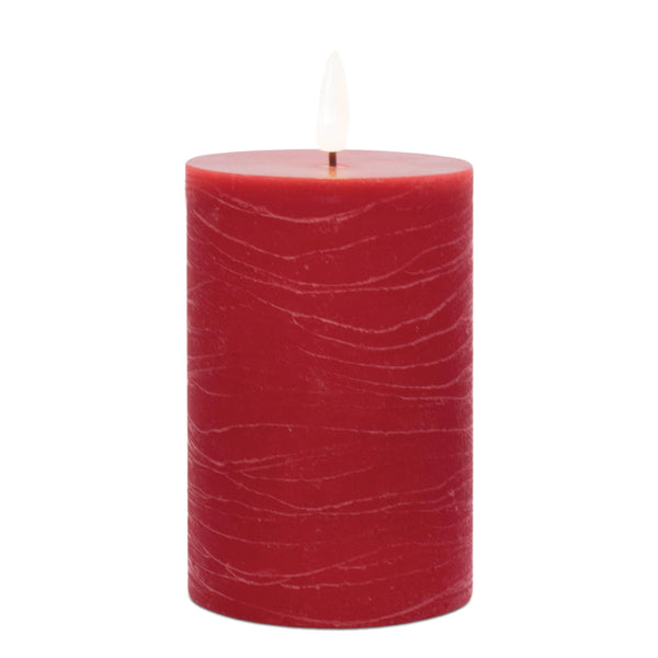 Melrose FIA Wick Red Pillar Candle (Set of 2)
