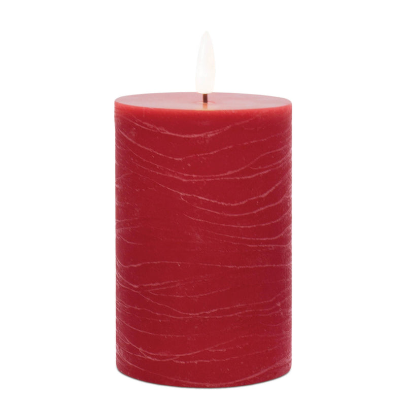 Melrose FIA Wick Red Pillar Candle (Set of 2)