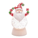 Melrose LED Peppermint Santa Snow Globe (Set of 2)