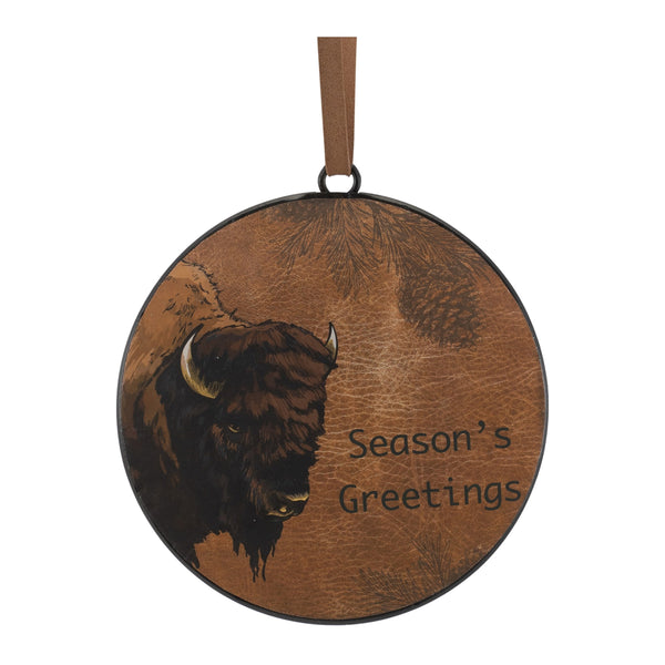 Melrose Bison Disc Ornament (Set of 12)