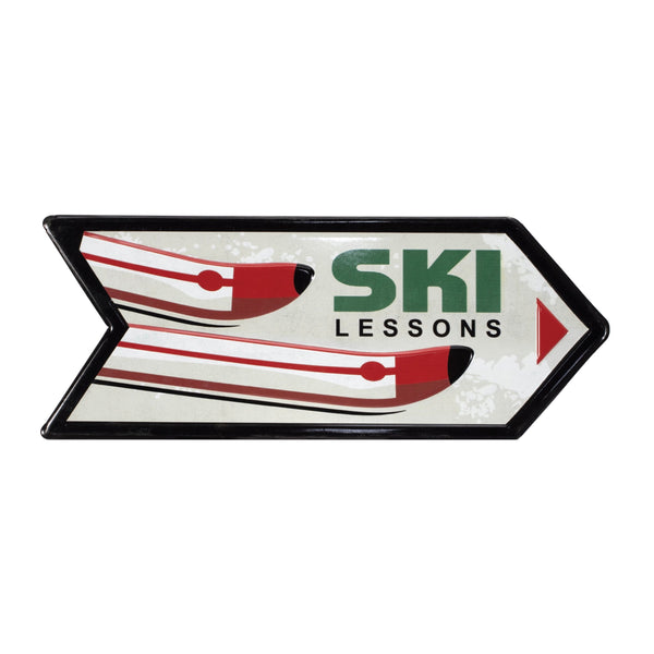 Melrose Metal Ski Lessons Sign (Set of 2)