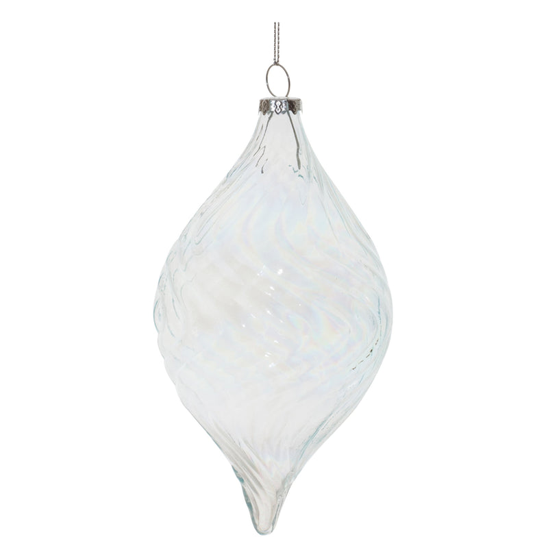 Melrose Clear Wavy Glass Ornament (Set of 6)
