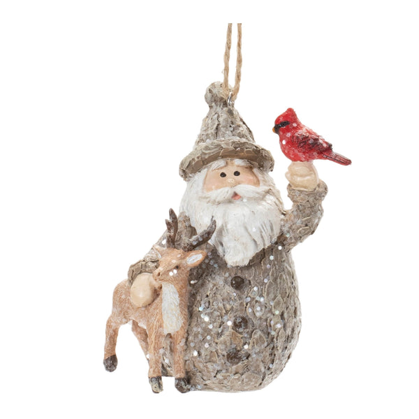 Melrose Santa with Deer and Cardinal Bird Ornament (Set of 6)