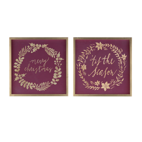 Melrose Framed Holiday Sentiment Sign (Set of 2)