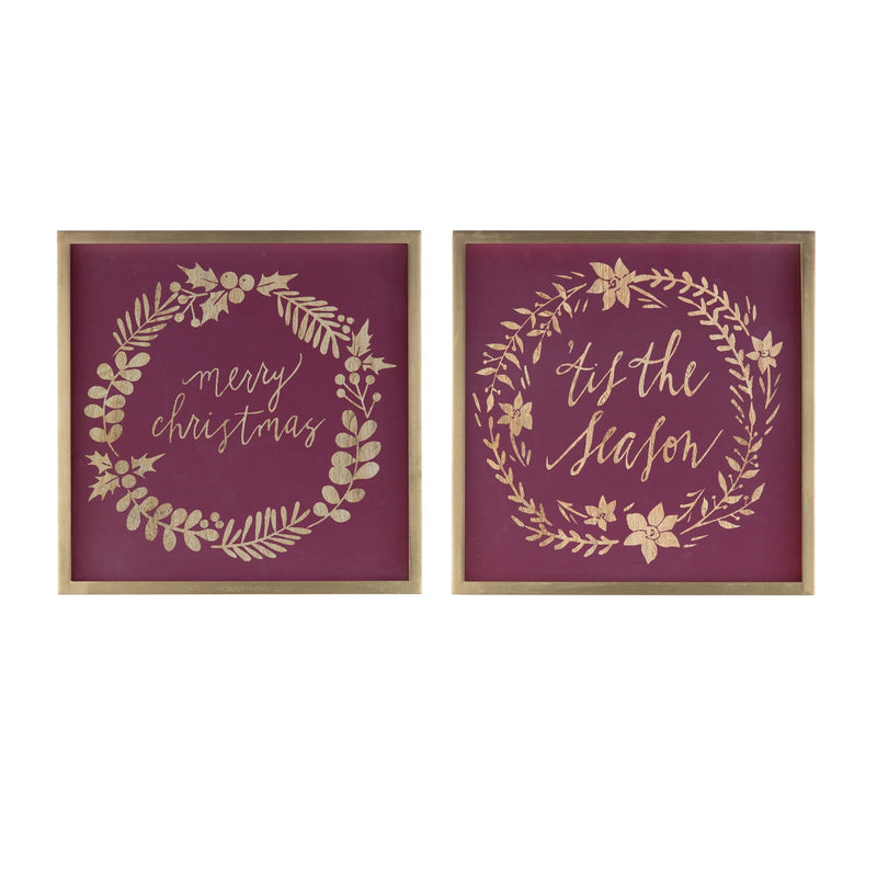 Melrose Framed Holiday Sentiment Sign (Set of 2)
