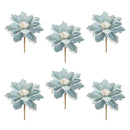 Melrose Beaded Magnolia Flower Stem (Set of 6)
