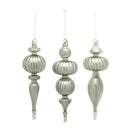 Sage Green Glass Finial Drop Ornament (Set of 6)