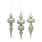 Sage Green Glass Finial Drop Ornament (Set of 6)