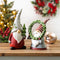 Melrose Holiday Gnome Figurine with Pine Tree and Wreath Accent (Set of 2)