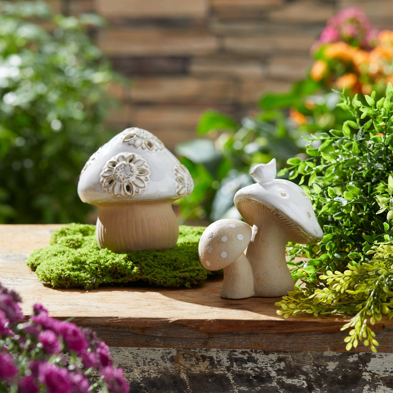 Melrose Porcelain Mushroom Decor (Set of 6)
