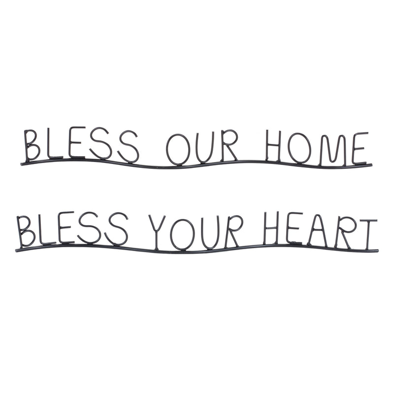 Melrose Bless Our Home and Heart Sentiment Decor (Set of 4)