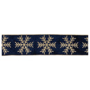 Melrose Glittered Snowflake Wired Ribbon 4" x 5 Yds.