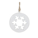 Melrose White Wood Snowflake Cut-Out Ornament (Set of 12)