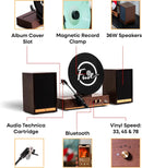 Fuse Audio GLD Vertical Vinyl Record Player with Speakers – Black Trim