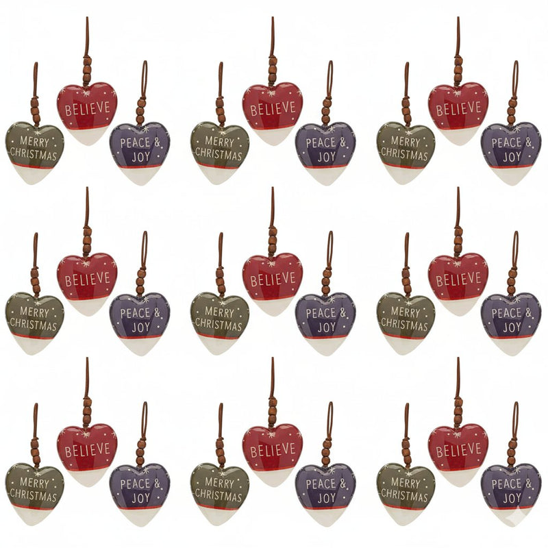 Melrose Sentiment Heart Ornament (Set of 12)